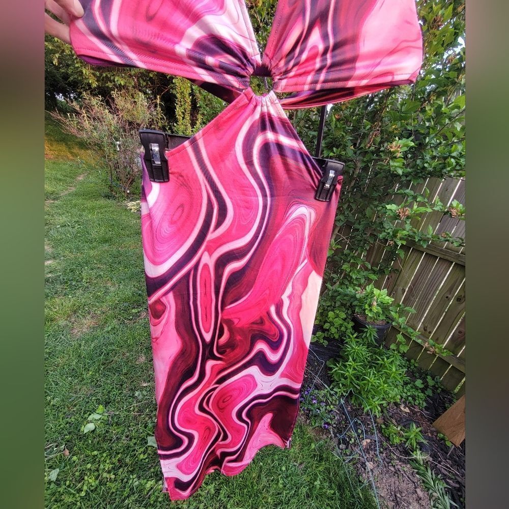 Tie Dye Swirl Halter Dress - Picture 12 of 13